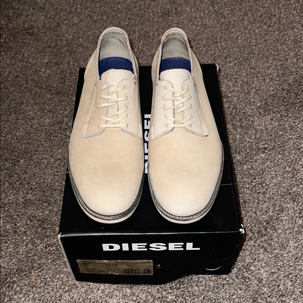 Diesel Men's Cream Lace-Up Oxfords